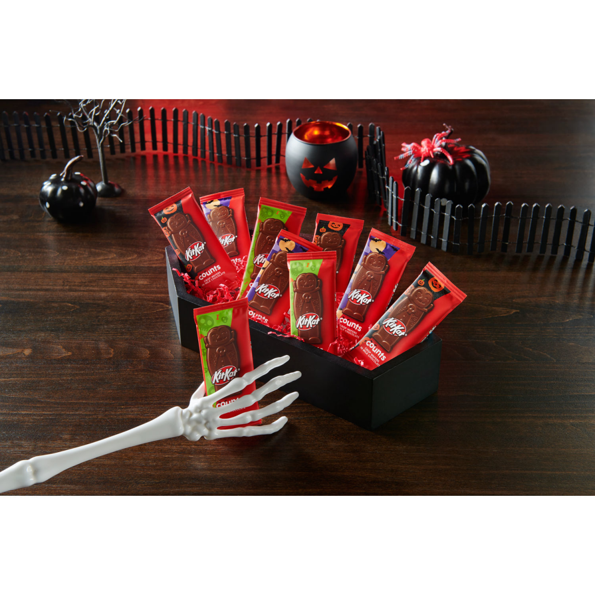 slide 5 of 6, KIT KAT Milk Chocolate Wafer Snack Size Counts\, Halloween Candy Jumbo Bag\, 16.52 oz, 16.52 oz