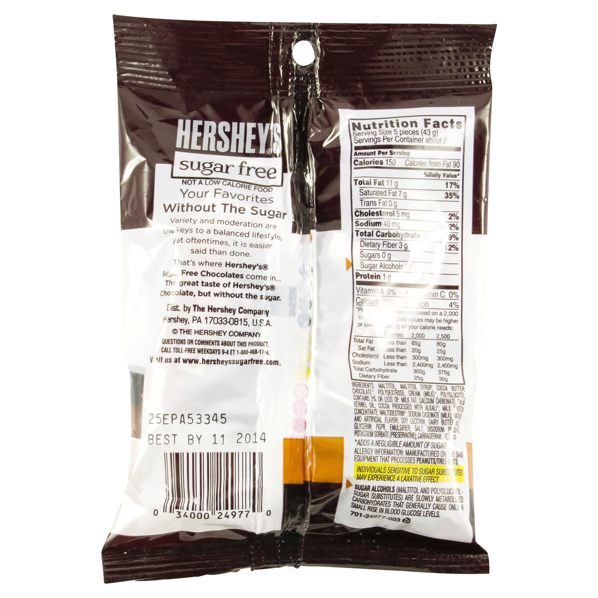 slide 2 of 2, Hershey's Sugar-Free Chocolate Filled w/Caramel, 3 oz