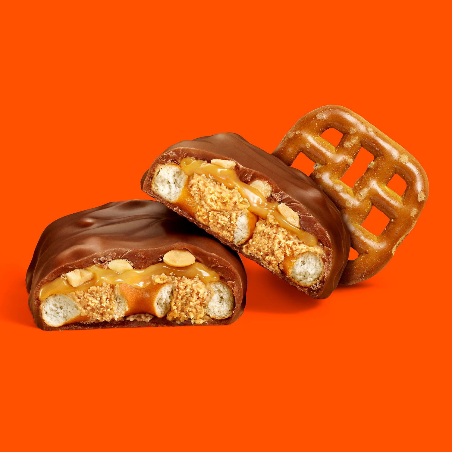 slide 4 of 8, Reese's Candy Bars, Chocolate, Peanut Butter, Peanuts, Caramel, Pretzels, Snack Size, 11.25 oz