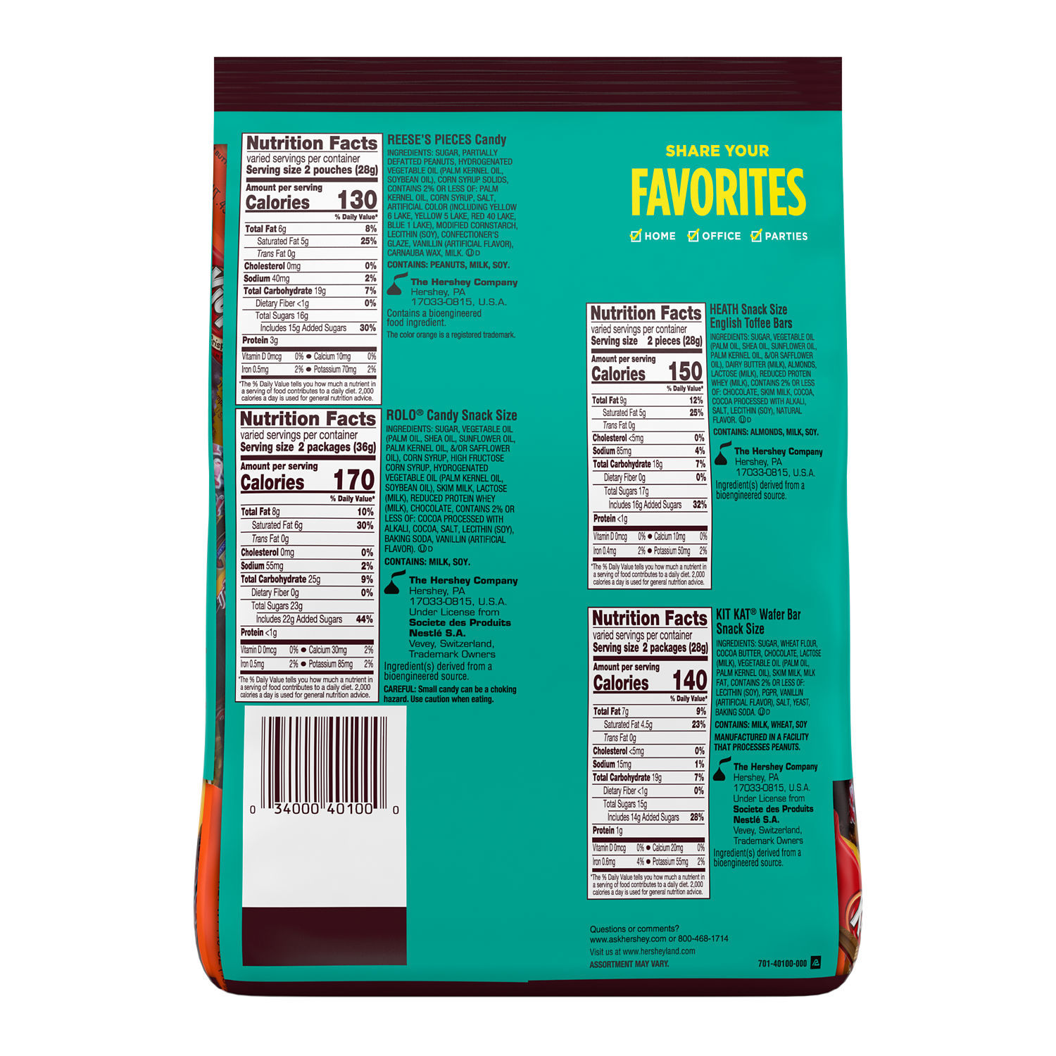 slide 3 of 4, Hershey's Snack Size Candy Assortment Party Pack 33.08 oz, 33.08 oz