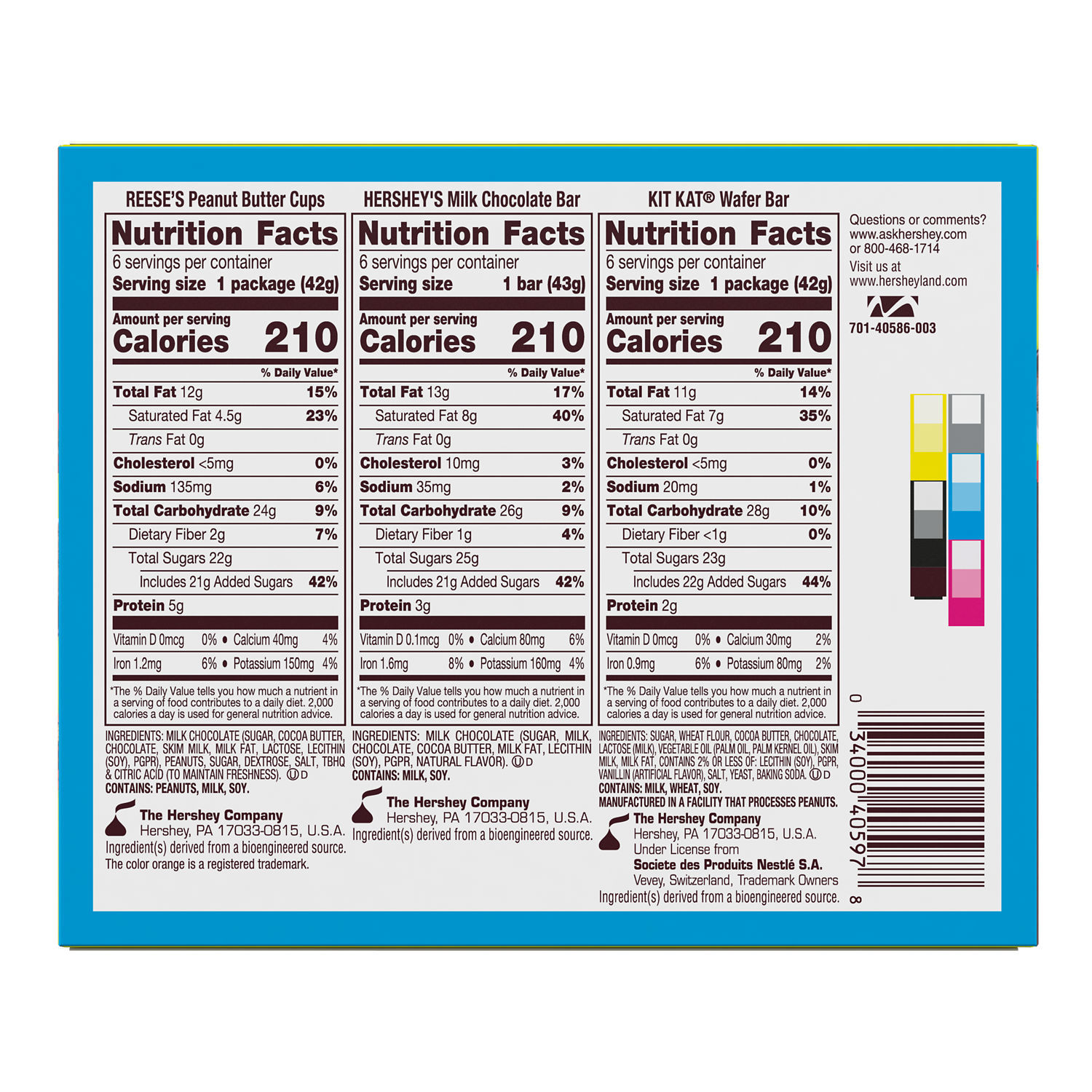 slide 3 of 4, HERSHEY'S, KIT KAT and REESE'S Assorted Milk Chocolate Candy, Easter Gift, 27.3 oz, Variety Box (18 ct), 18 ct