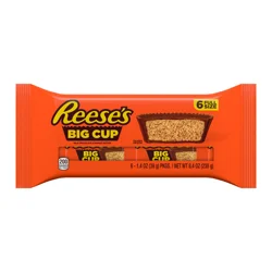 REESE'S Big Cup Milk Chocolate Peanut Butter Cups, Candy Packs, 1.4 oz (6 Count)
