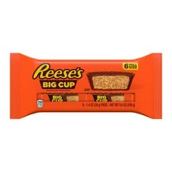 REESE'S Big Cup Milk Chocolate Peanut Butter Cups, Candy Packs, 1.4 oz (6 Count)