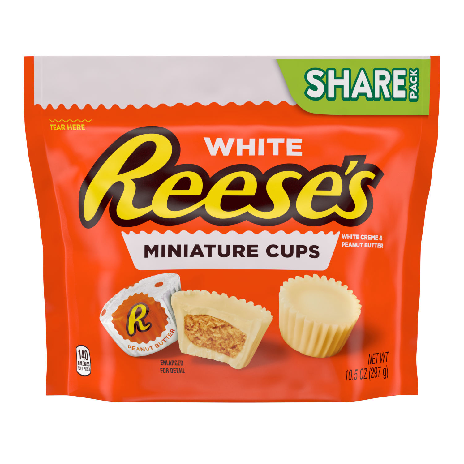 slide 1 of 4, Reese's Peanut Butter Candy, Peanut Butter, White Creme, Miniatures, 10.5 oz
