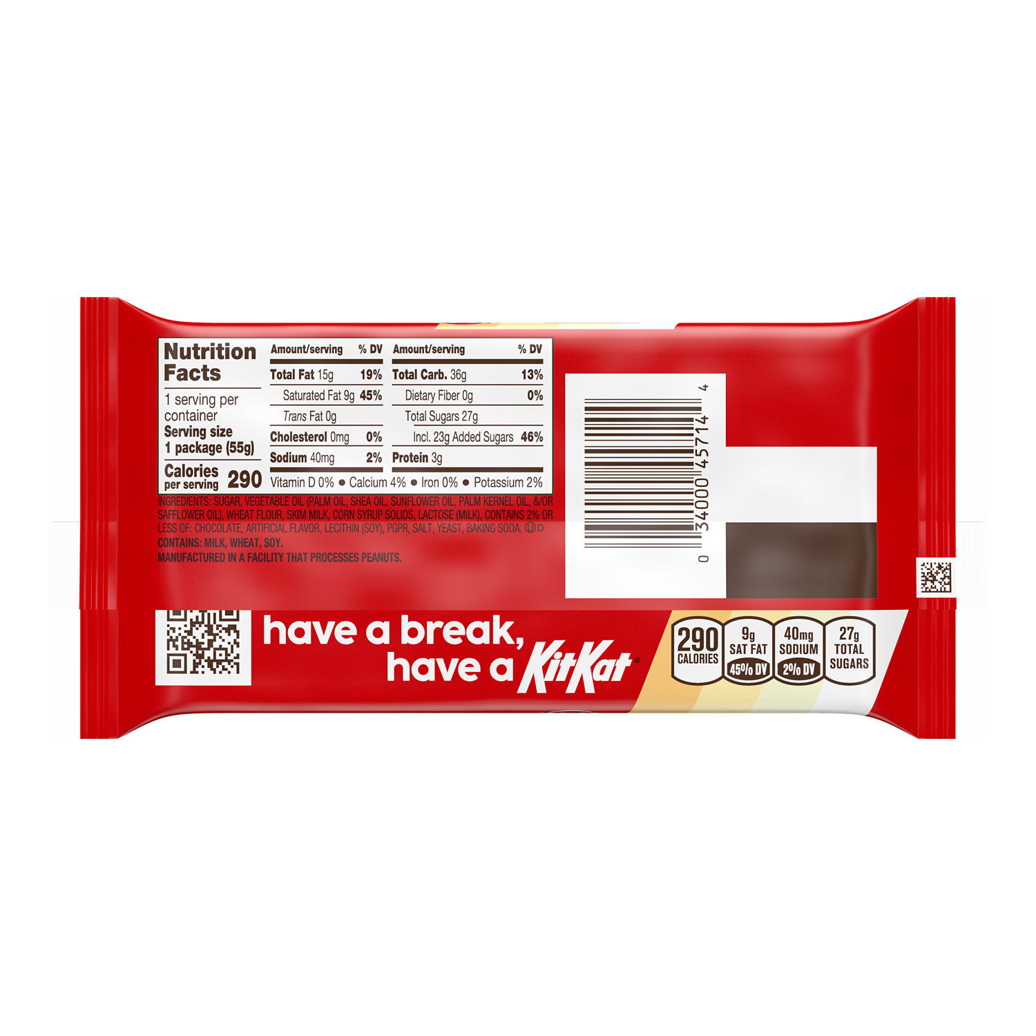 slide 3 of 4, KIT KAT Vanilla Flavored Wafer Snack Size, Candy Bars, .49 oz (4 Count), 0.49 oz, 4 ct
