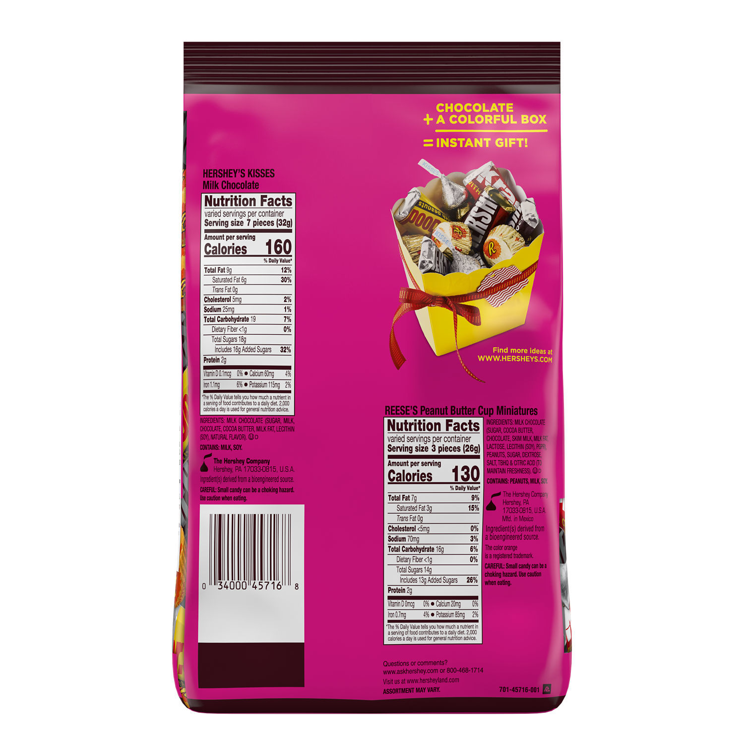 slide 3 of 4, Hershey Ast Mini Party Bag, 32 oz