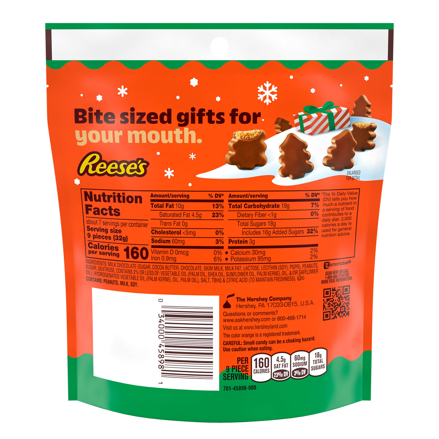 slide 4 of 6, REESE'S Unwrapped Milk Chocolate Peanut Butter Creme Mini Trees, Christmas Candy Bag, 7.6 oz, 7.6 oz
