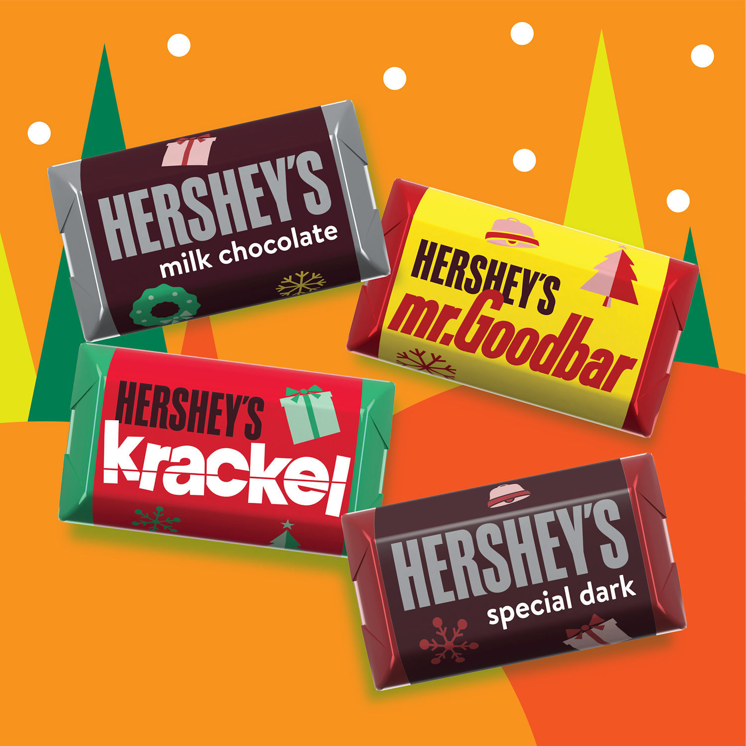 slide 5 of 6, HERSHEY'S Miniatures Assorted Chocolate, Christmas Candy Bulk Bag, 36 oz, 36 oz