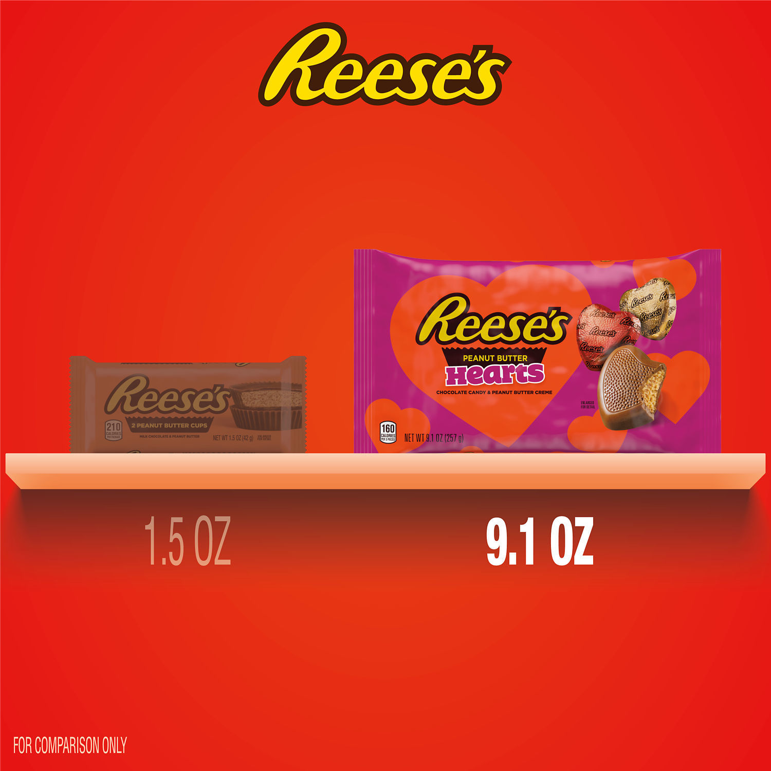 slide 5 of 8, Reese's Peanut Butter Hearts, 9.1 oz