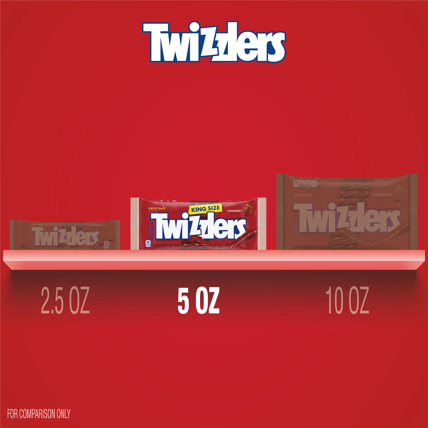 slide 2 of 6, TWIZZLERS Twists Strawberry Flavored King Size Licorice Style, Candy Bag, 5 oz, 5 oz