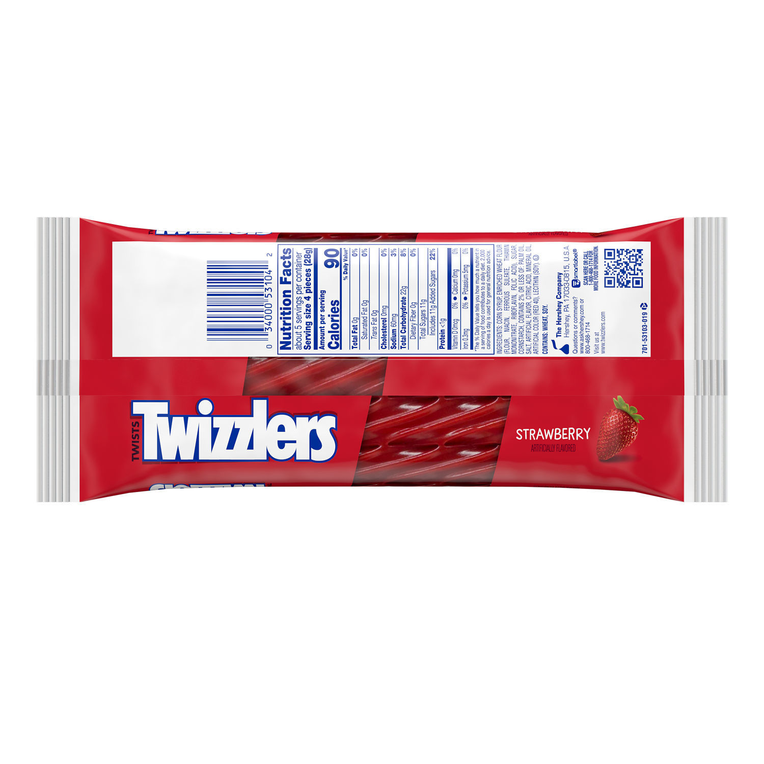 slide 4 of 6, TWIZZLERS Twists Strawberry Flavored King Size Licorice Style, Candy Bag, 5 oz, 5 oz