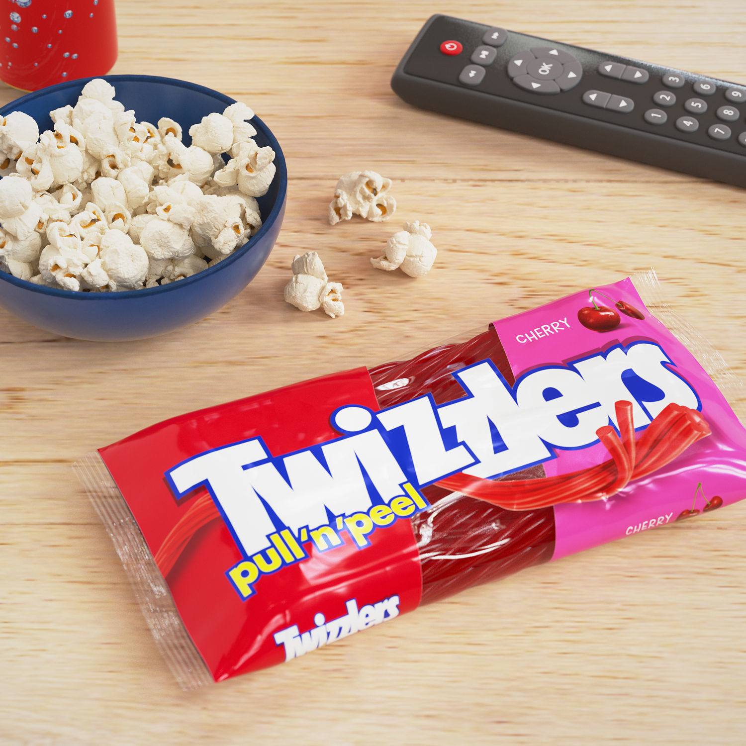 slide 8 of 8, Twizzlers Candy, Cherry, Pull 'n' Peel, 14 oz