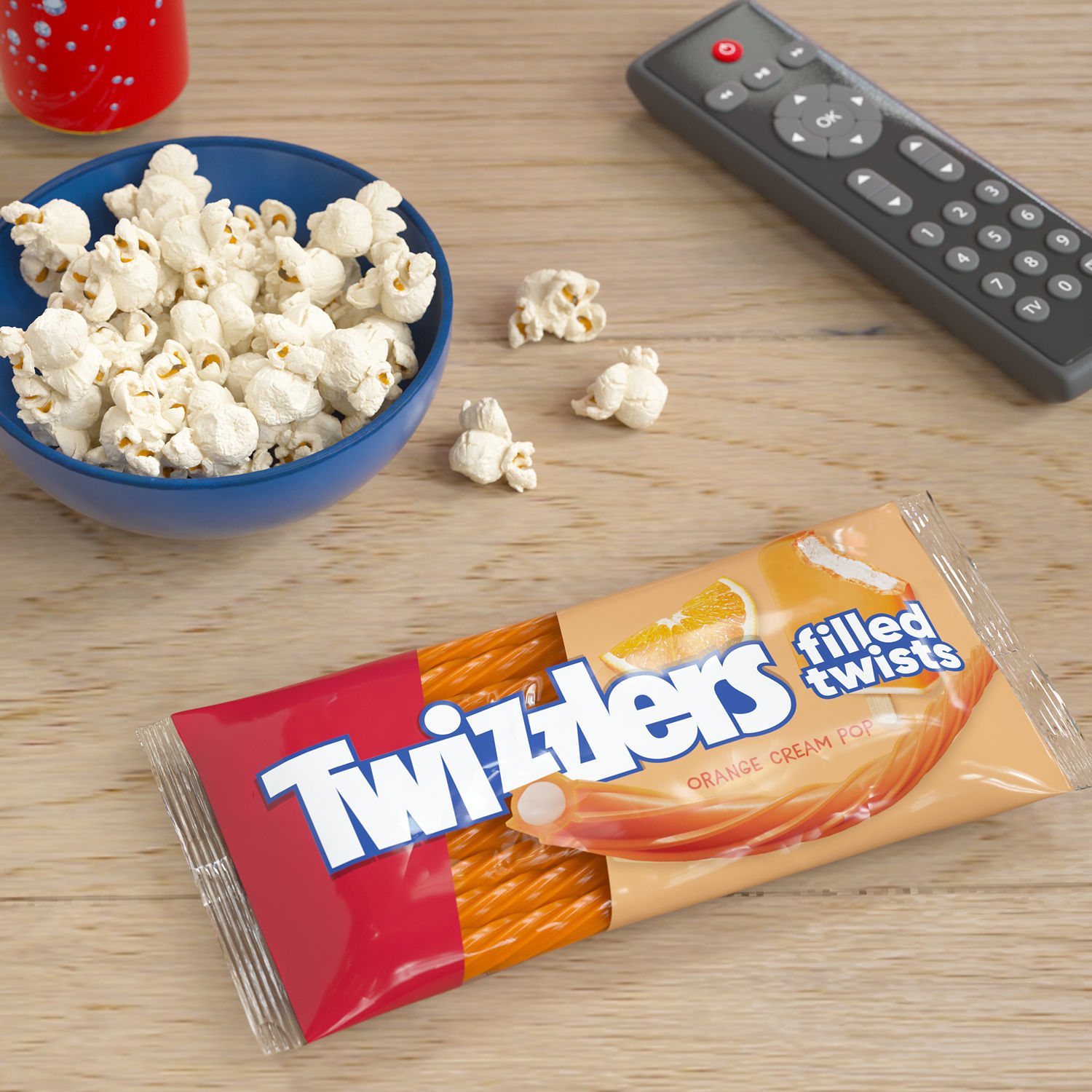 slide 4 of 4, TWIZZLERS Filled Twists Orange Cream Pop Flavored Licorice Style, Candy Bag, 11 oz, 11 oz