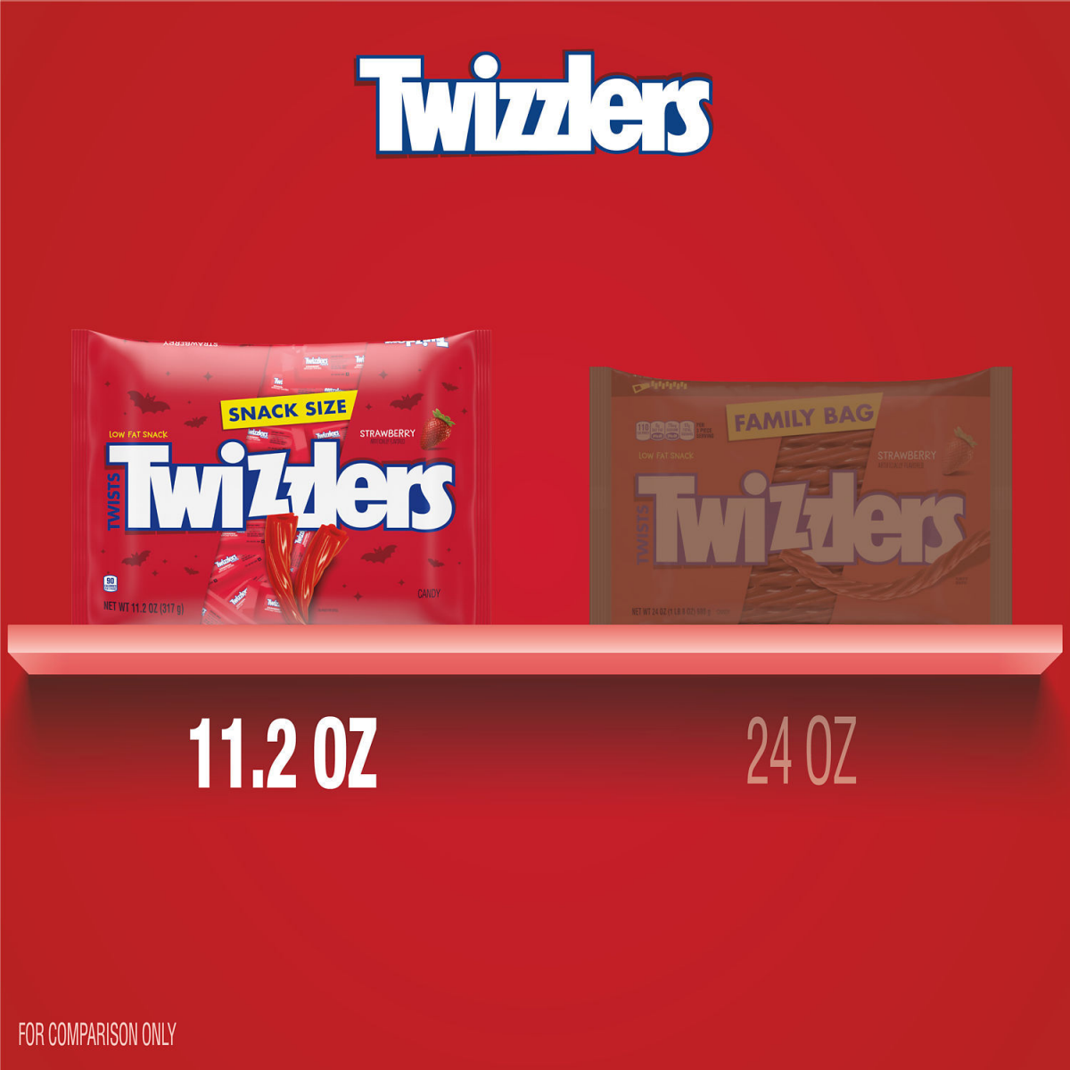 slide 4 of 6, Twizzlers, Twists Strawberry, Snack Size, 11.2 Oz, 11.2 oz