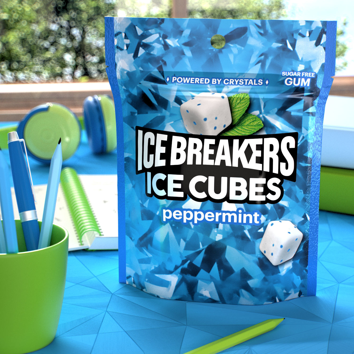 slide 2 of 8, Ice Breakers Ice Cubes Peppermint Flavored Sugar Free Chewing Gum Pouch, 8.11 oz (100 Pieces), 100 ct