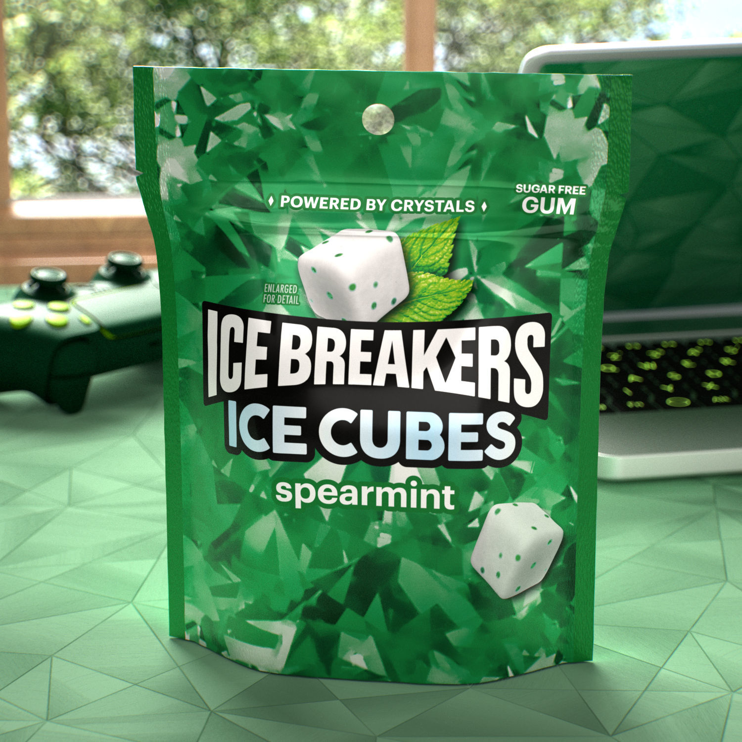 slide 4 of 4, Ice Breakers Gum, Sugar Free, Spearmint, 100 ct