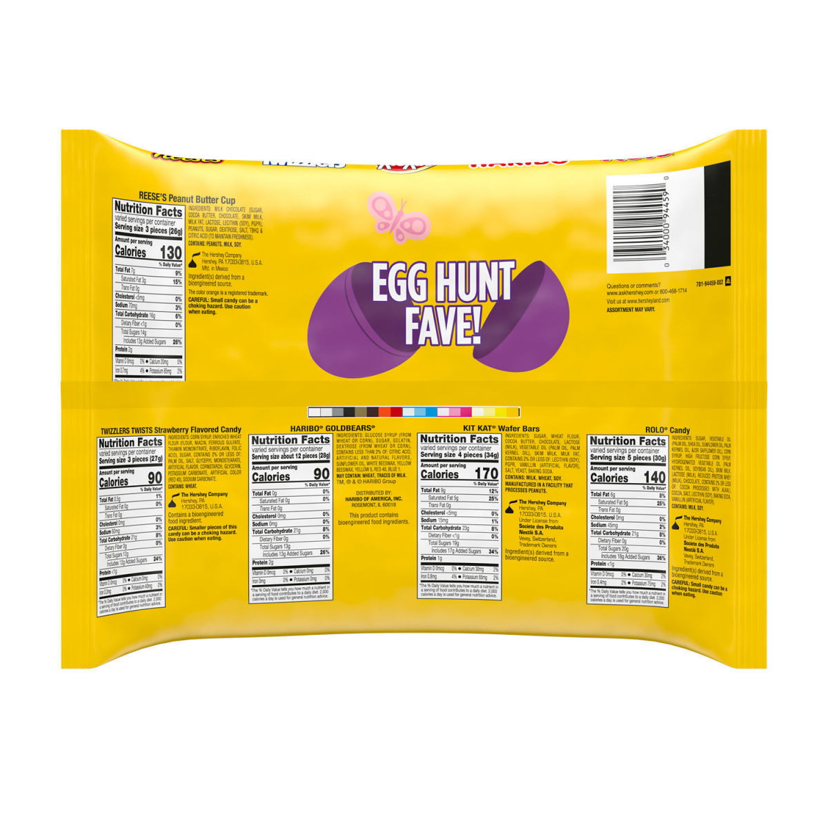 slide 4 of 6, Hershey's Hershey Assorted Flavored\, Easter Candy Bag\, 13.27 oz (45 Pieces), 45 ct