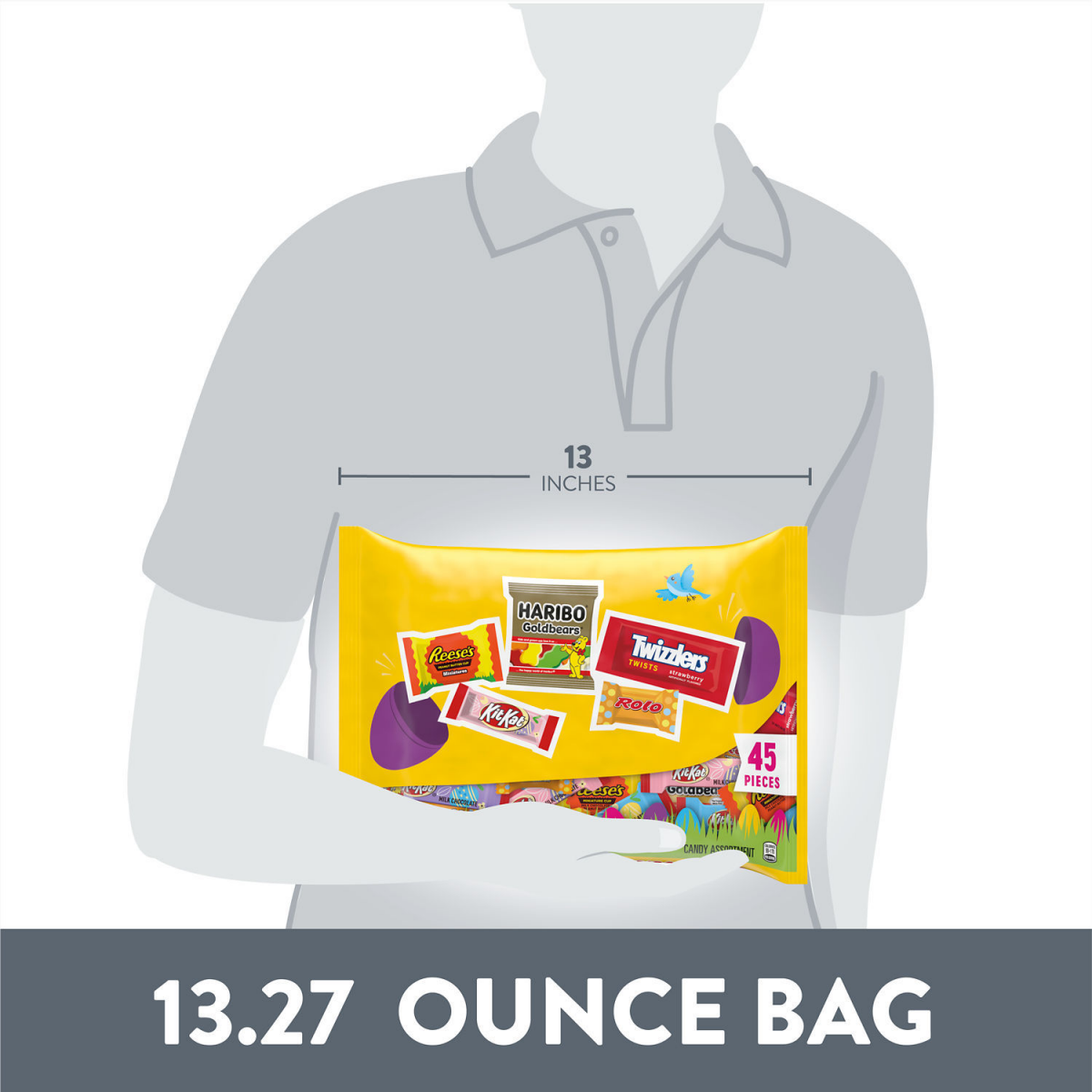 slide 6 of 6, Hershey's Hershey Assorted Flavored\, Easter Candy Bag\, 13.27 oz (45 Pieces), 45 ct