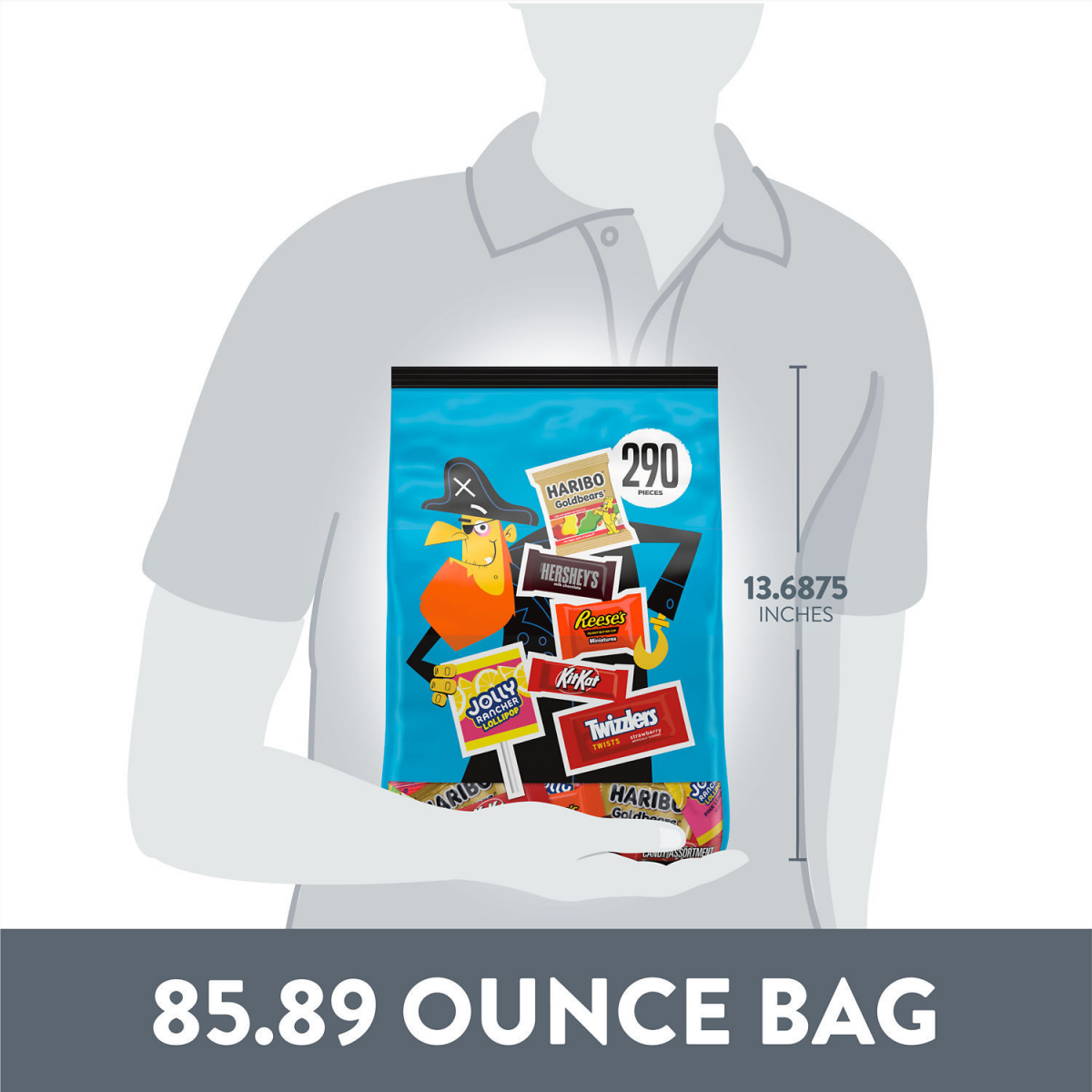 slide 7 of 8, Hershey Miniatures Assorted Flavored, Halloween Candy Bulk Bag - 85.89 oz, 85.89 oz