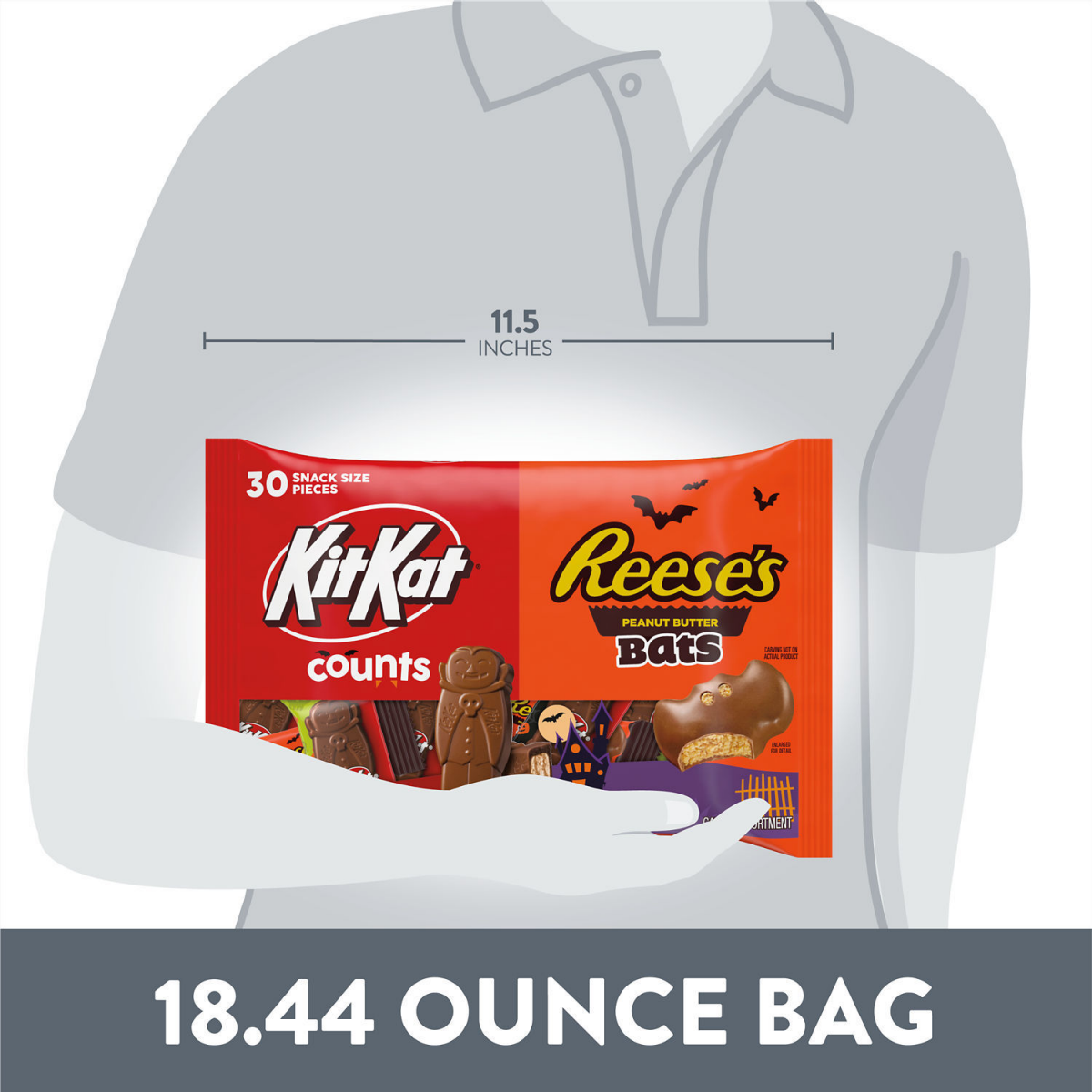 slide 4 of 6, Reese/kit Kat Shapes Asst, 18 oz
