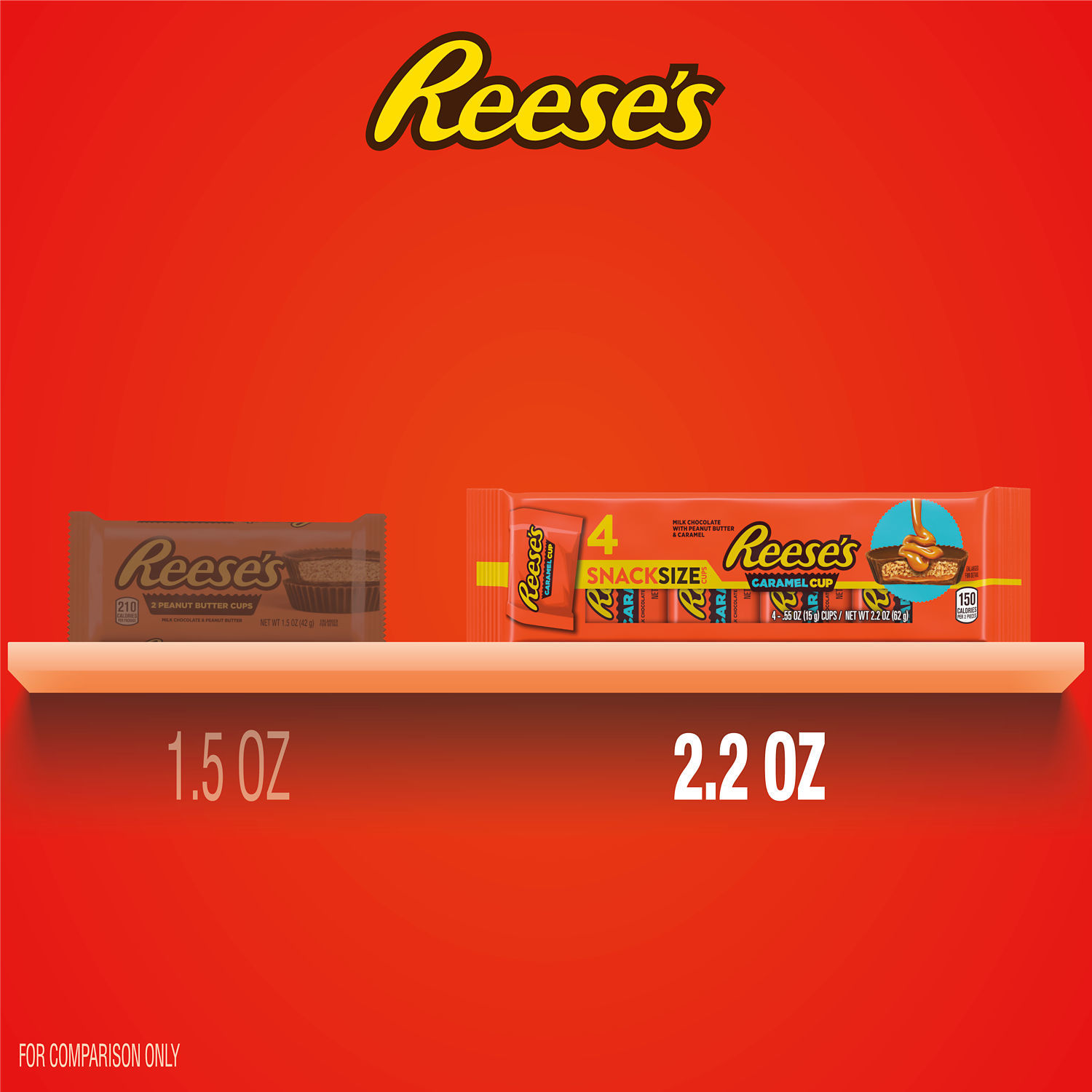 slide 2 of 6, Reeses Caramel 4pk, 2 oz