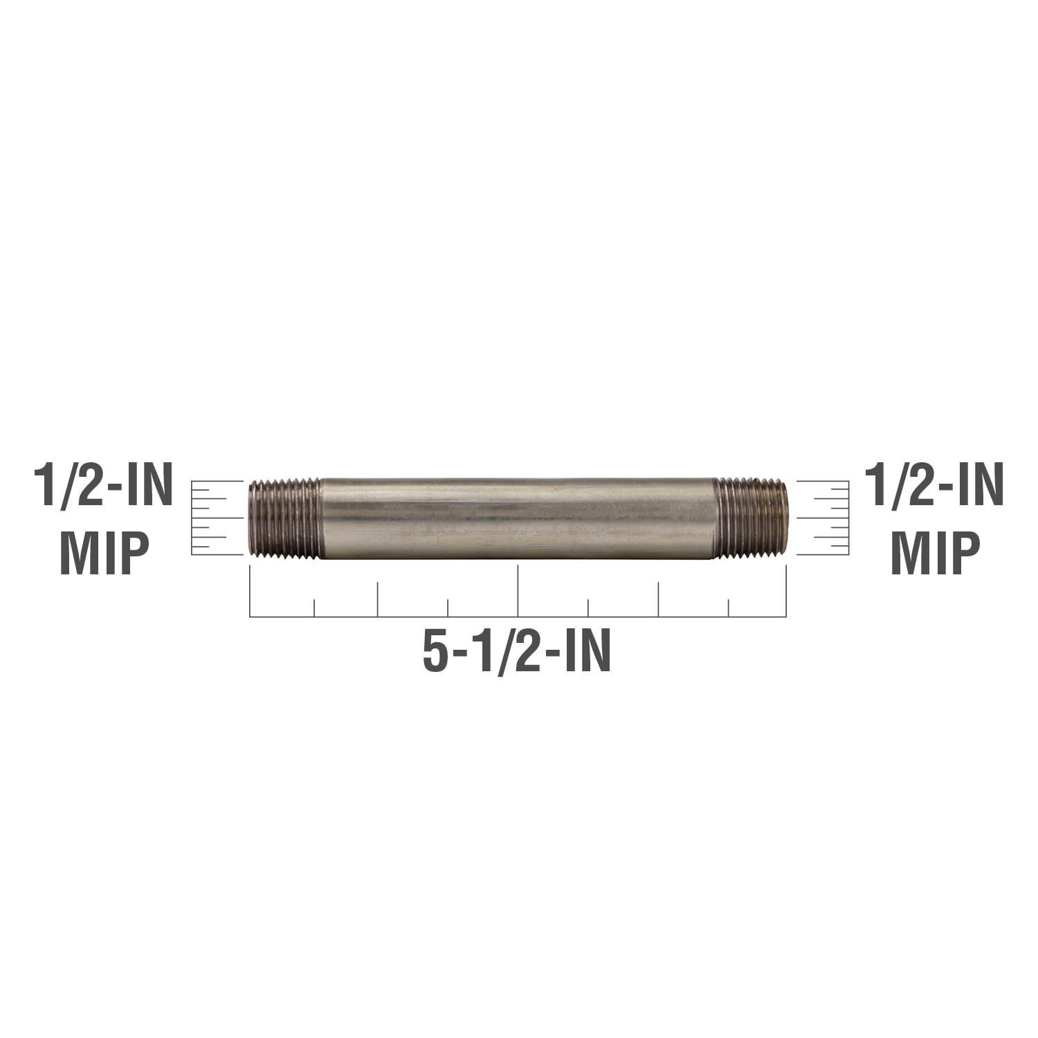 slide 3 of 6, RELIABILT 1/2-in x 5-1/2-in Galvanized Nipple, 1 ct
