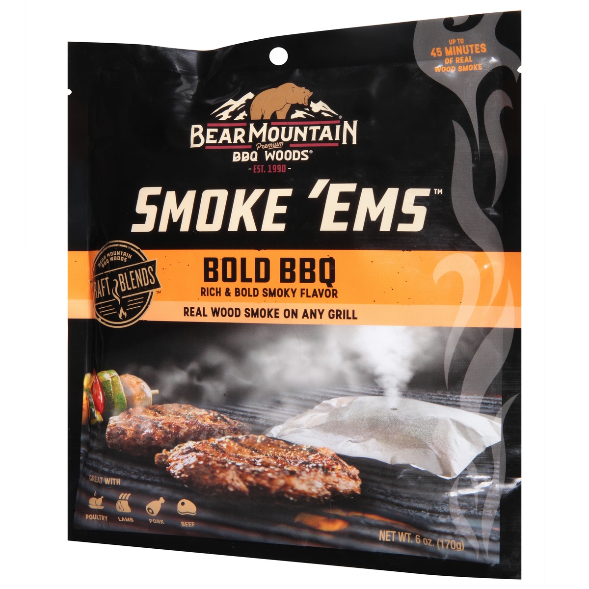 slide 3 of 9, Bear Mountain BBQ Woods Smoke 'Ems Bold BBQ 6 oz, 6 oz