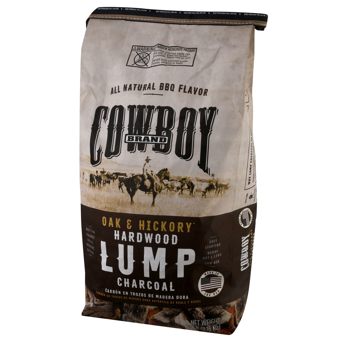 slide 9 of 11, Cowboy Charcoal Hardwood Oak & Hickory Lump Charcoal 18 lb, 18 lb