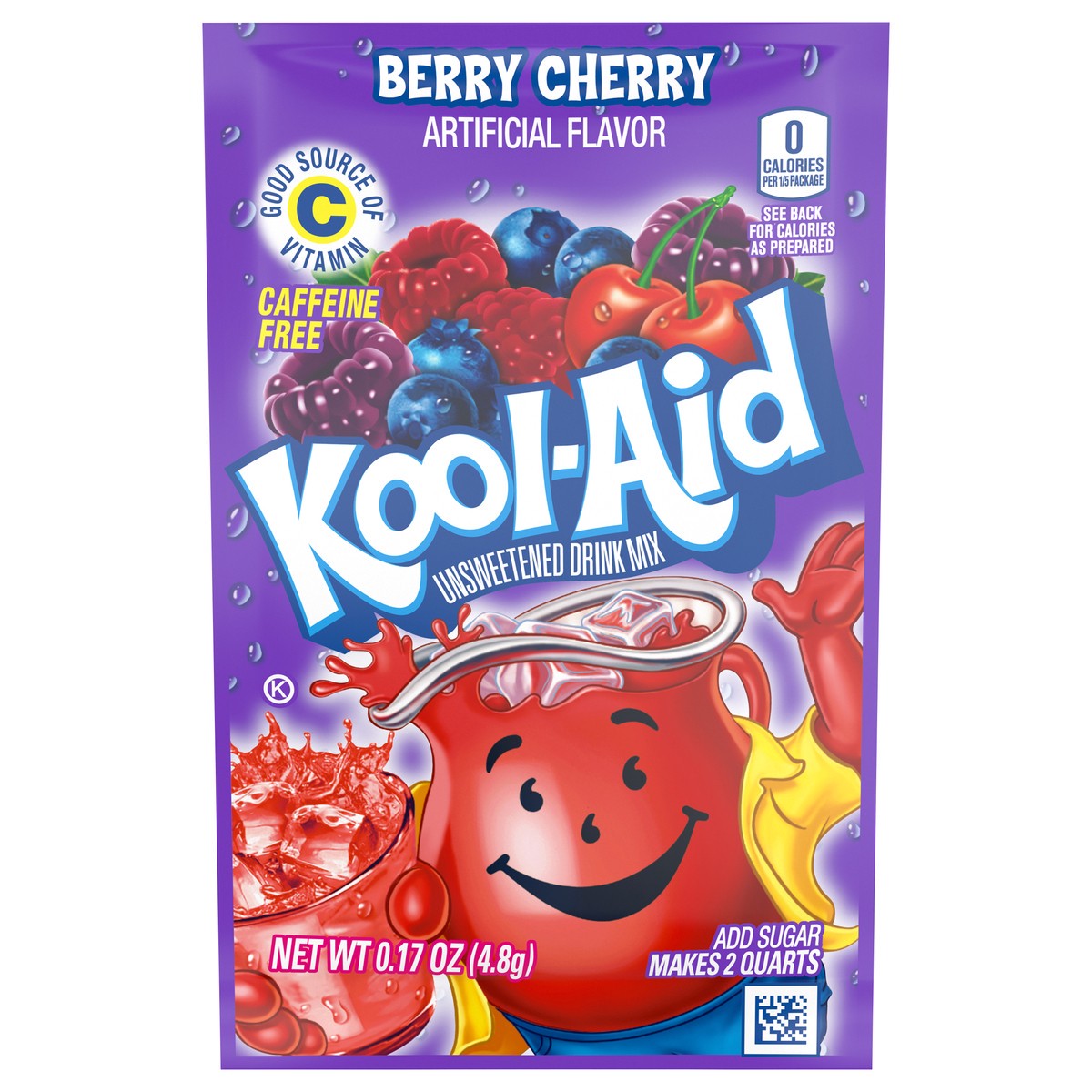 slide 9 of 14, Kool-Aid Unsweetened Berry Cherry Artificially Flavored Powdered Soft Drink Mix, 0.17 oz Packet, 0.17 oz