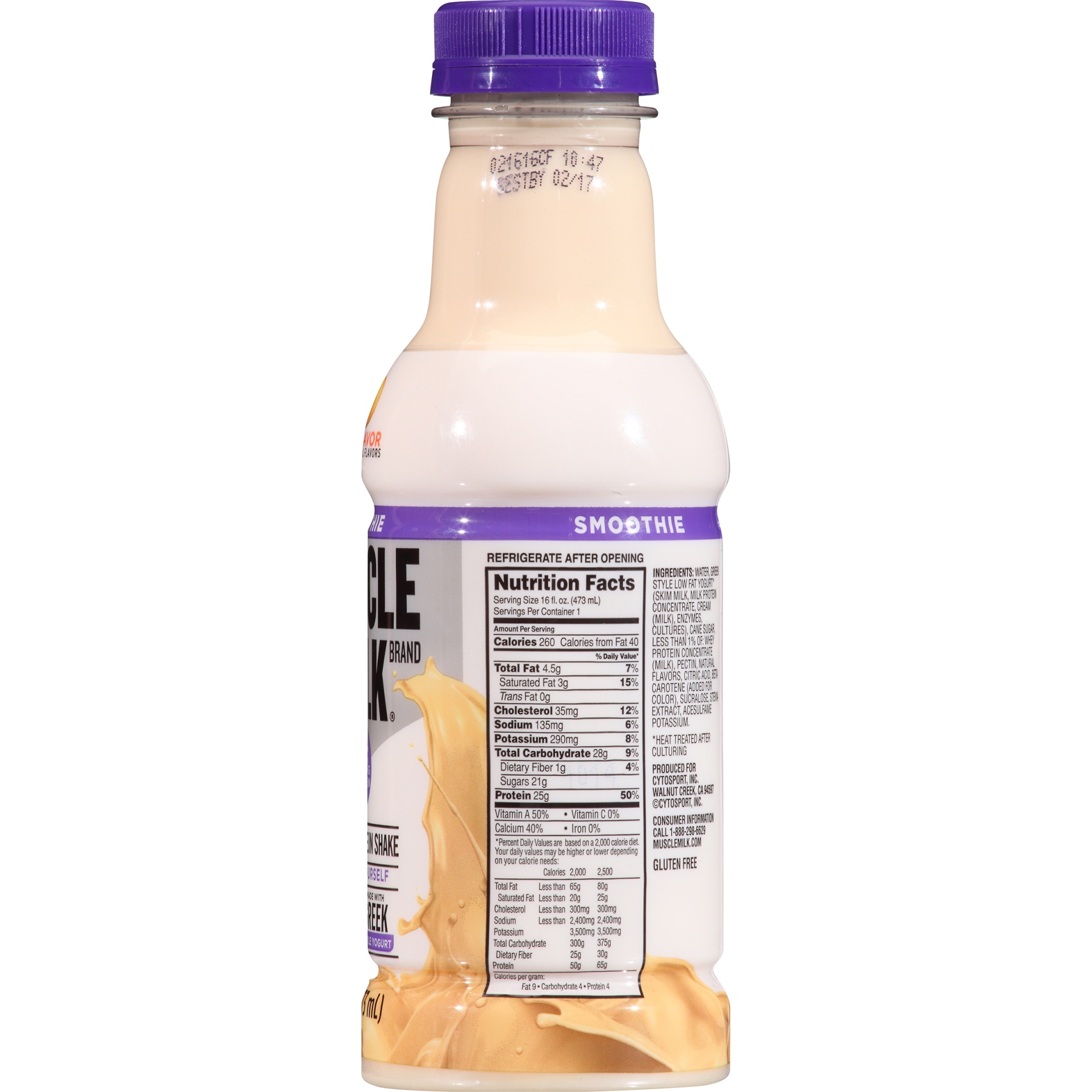 slide 2 of 6, Muscle Milk Peach Protein Smoothie, 16 fl oz