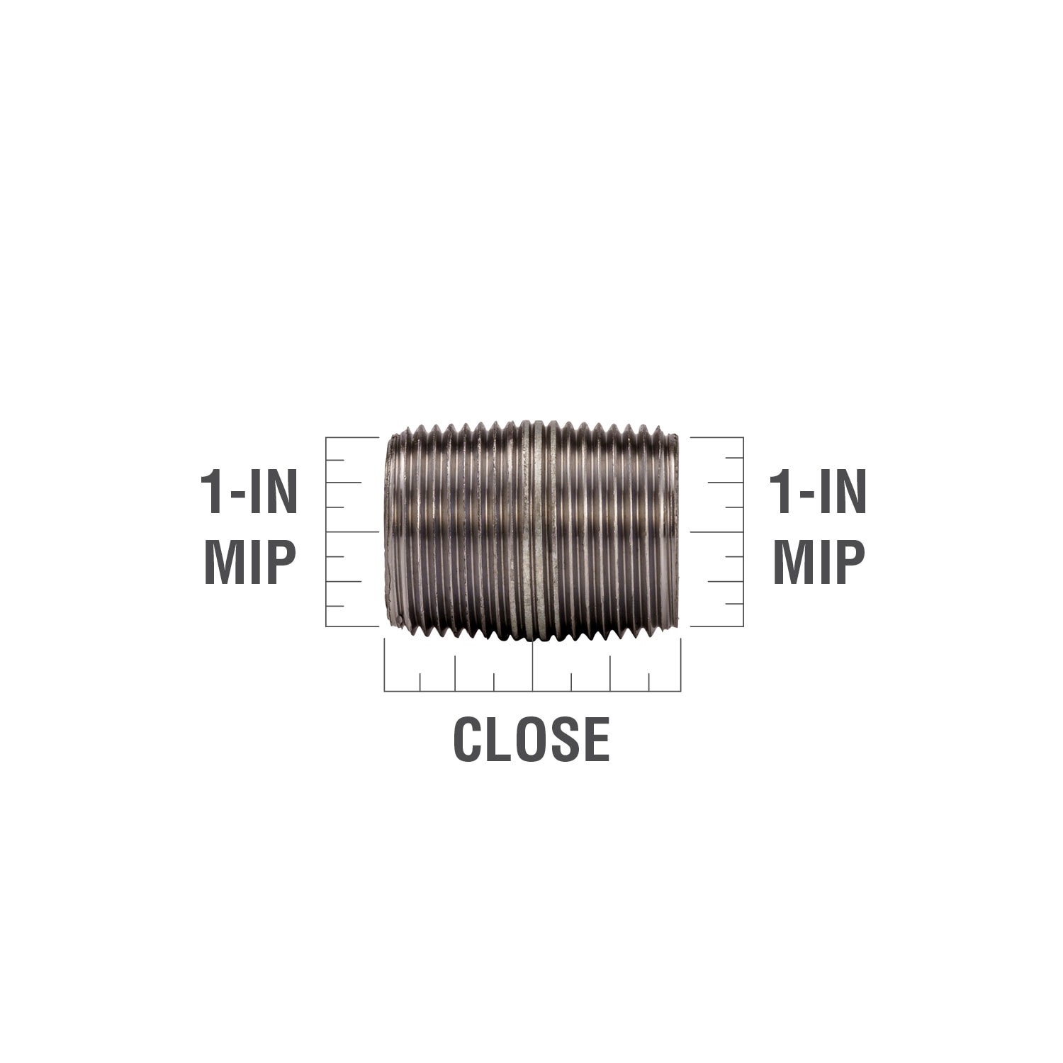 slide 3 of 6, RELIABILT 1-in x Close Galvanized Nipple, 1 ct