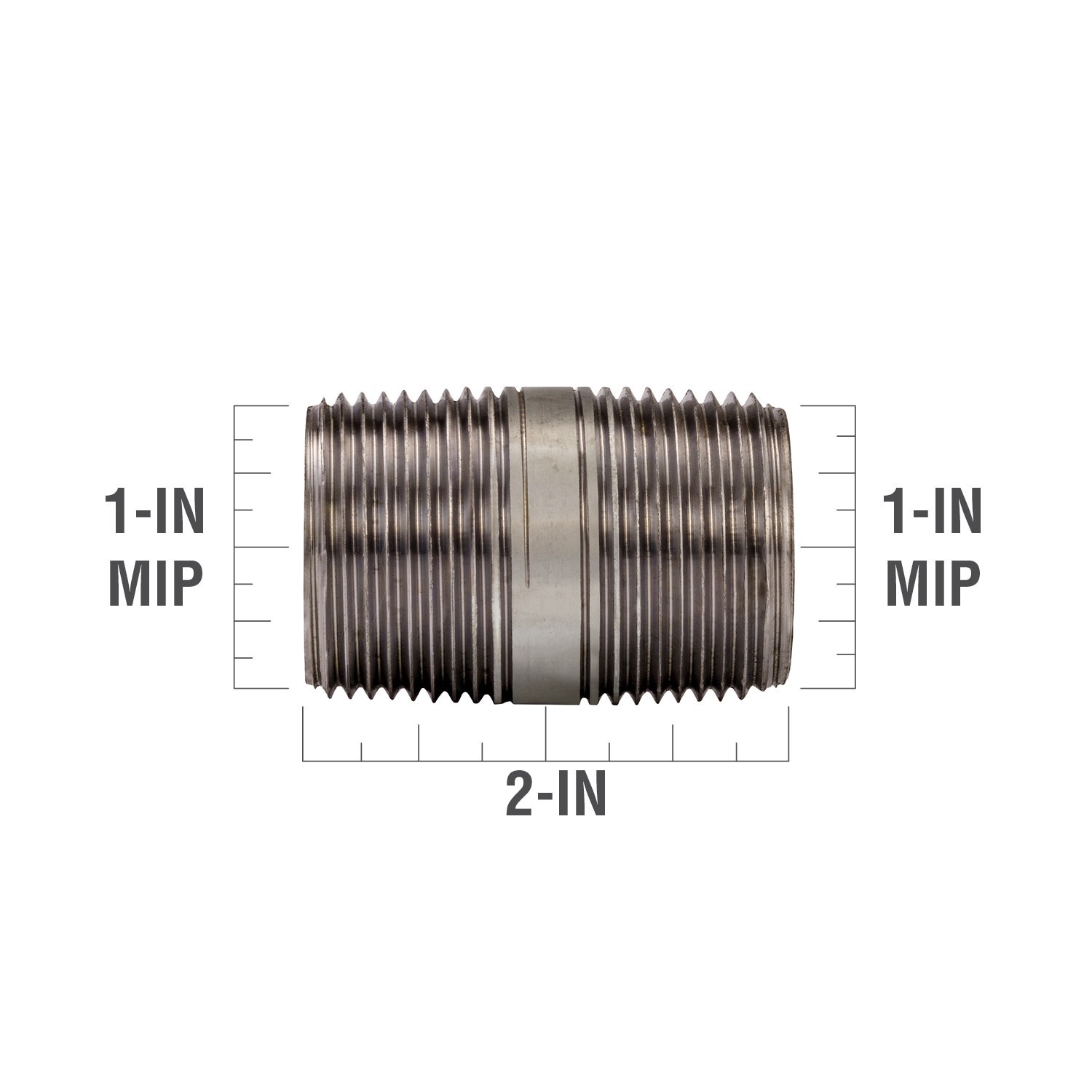 slide 3 of 6, RELIABILT 1-in x 2-in Galvanized Nipple, 1 ct