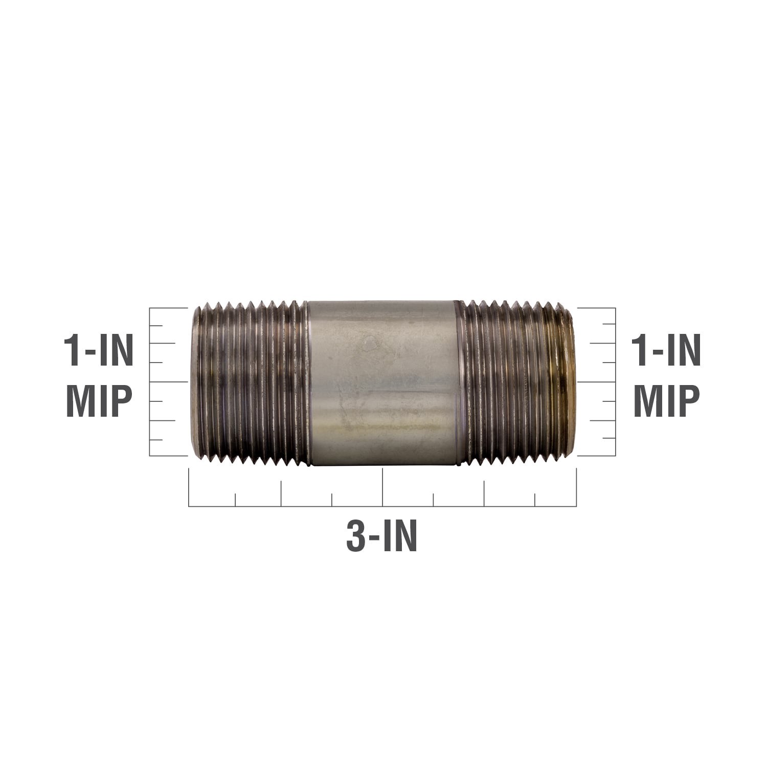 slide 3 of 6, RELIABILT 1-in x 3-in Galvanized Nipple, 1 ct