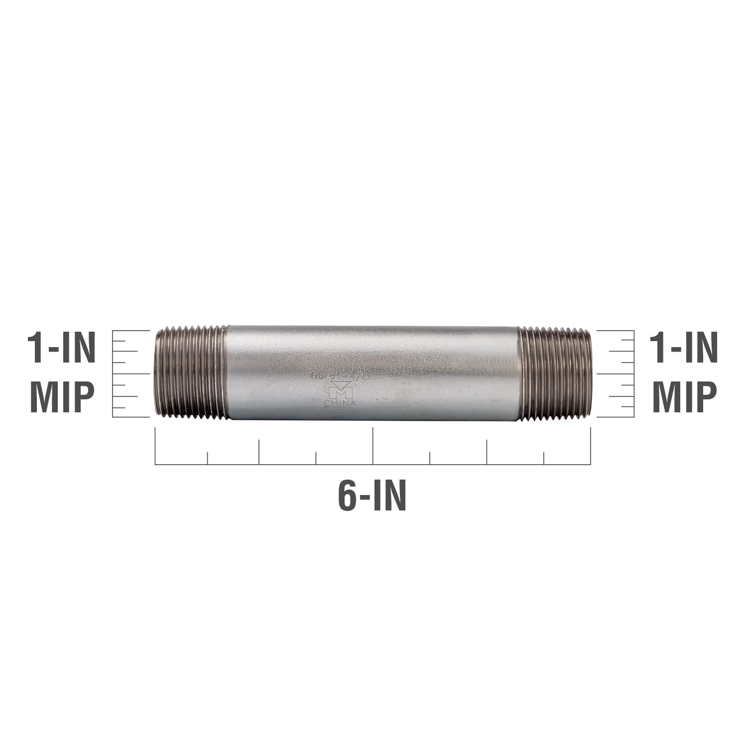 slide 3 of 6, RELIABILT 1-in x 6-in Galvanized Nipple, 1 ct
