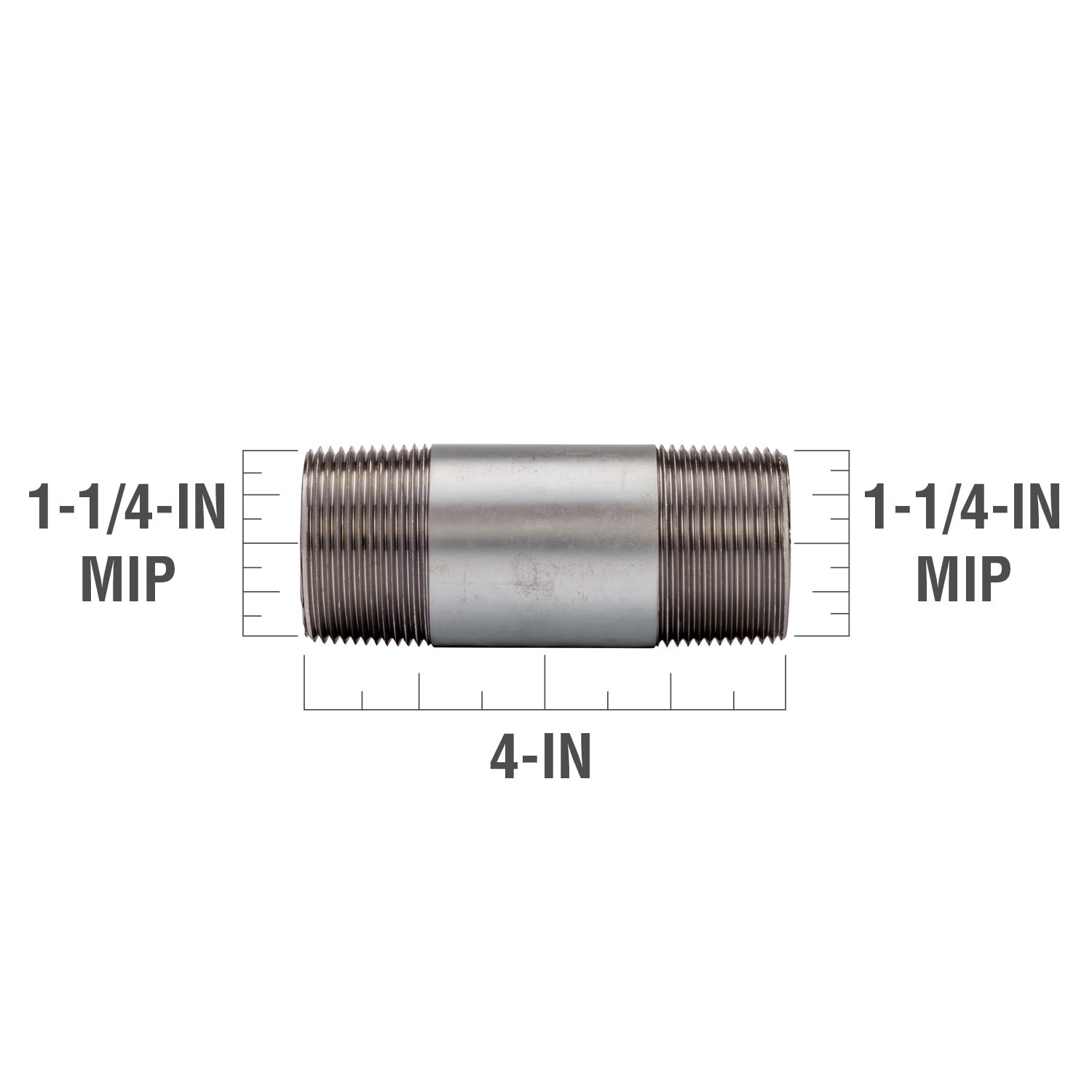 slide 3 of 6, RELIABILT 1-1/4-in x 4-in Galvanized Nipple, 1 ct