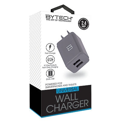 slide 1 of 1, Bytech Dual USB Home Charger, 1 ct