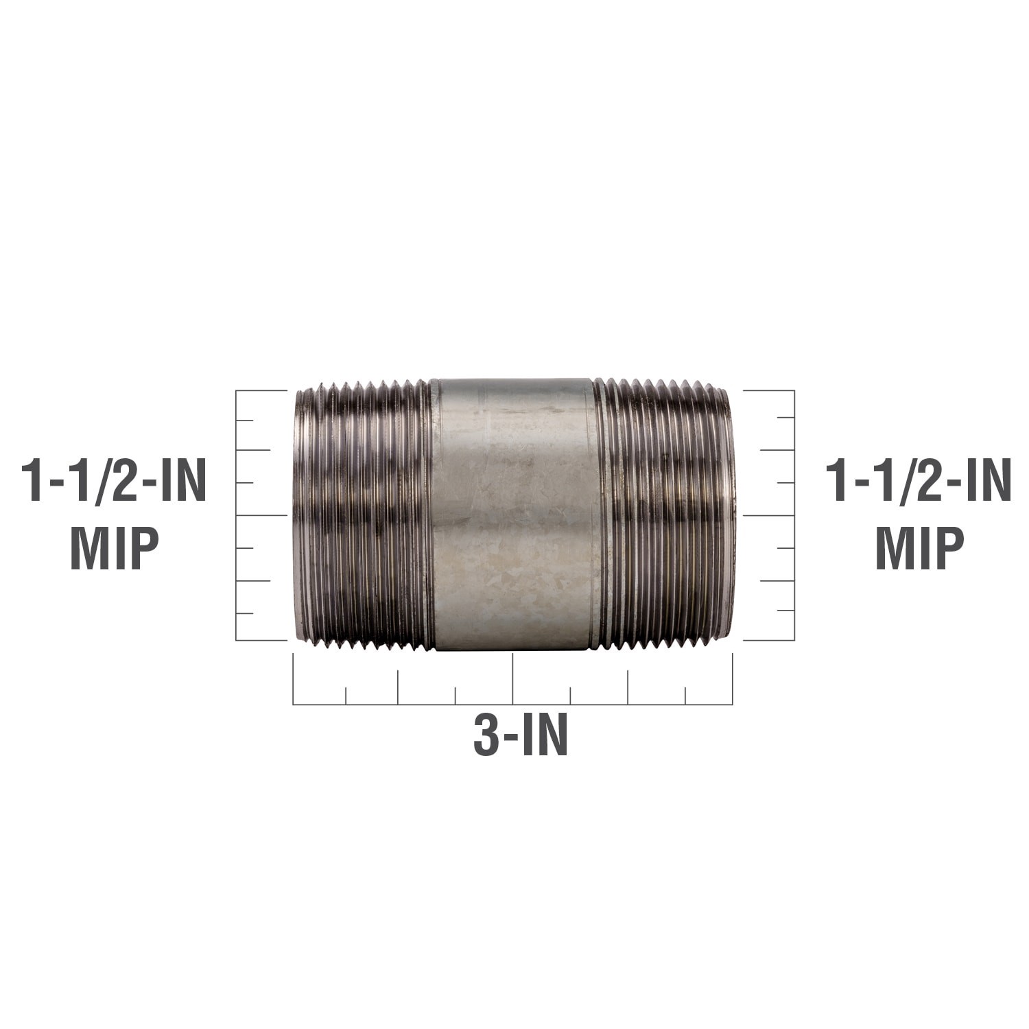 slide 5 of 6, RELIABILT 1-1/2-in x 3-in Galvanized Nipple, 1 ct