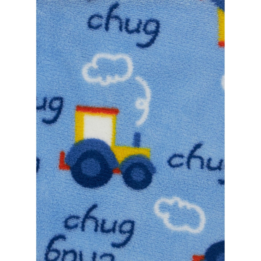 slide 3 of 4, Cutie Pie Tractor Print Plush Baby Blanket - Blue, 1 ct