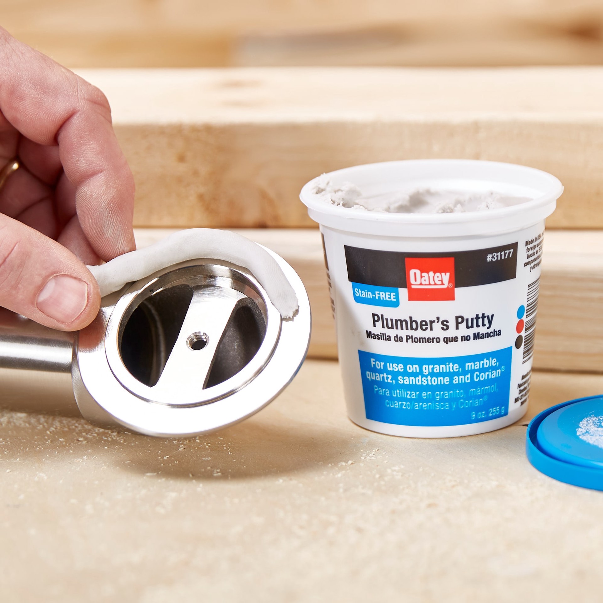 slide 2 of 6, Oatey 9-oz Stain-Free White Plumbers Putty, 1 ct