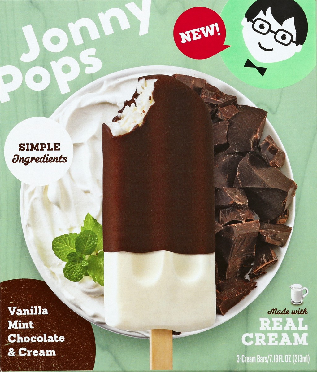 slide 4 of 4, Jonny Pops Vanilla Mint Chocolate & Cream Ice Cream Bars, 7.19 oz