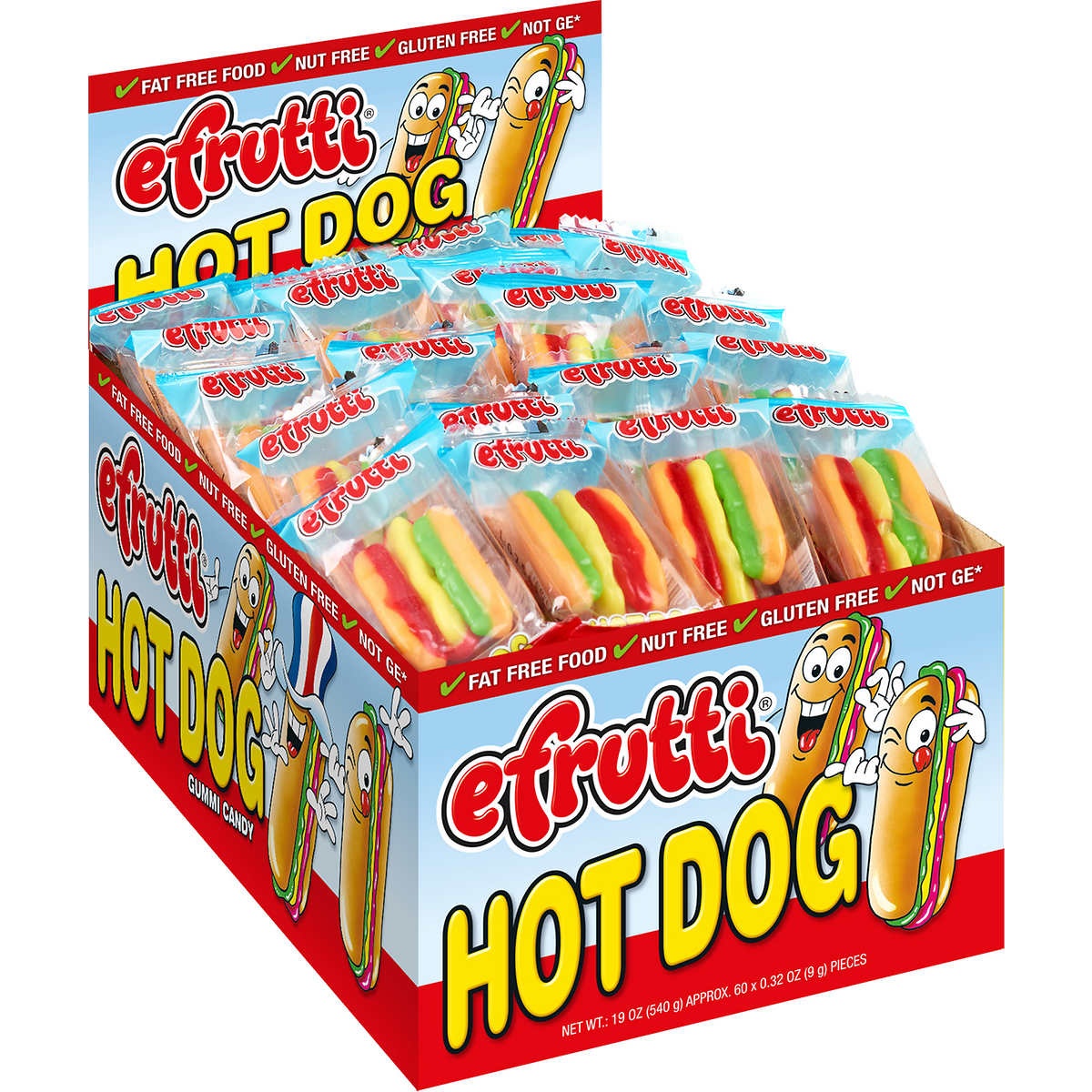 slide 1 of 1, eFrutti Gummi Hot Dog, 60 ct
