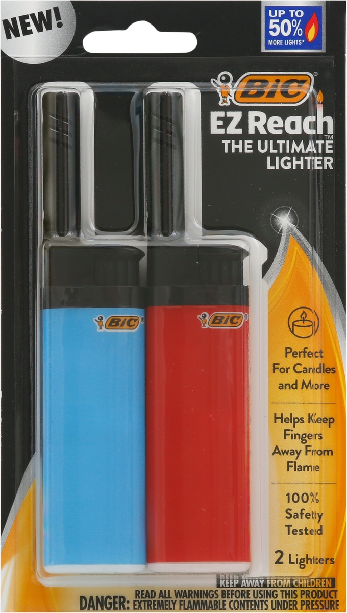 slide 6 of 9, BIC EZ Reach Lighter 2 ea, 2 ct