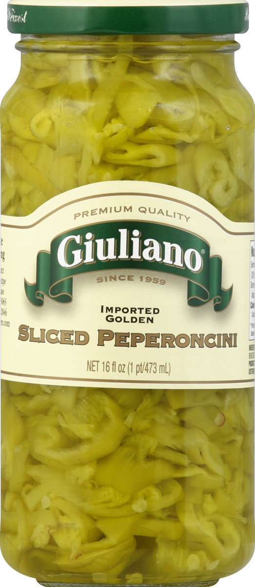 slide 2 of 2, Giuliano Sliced Golden Greek Peperoncini, 16 oz