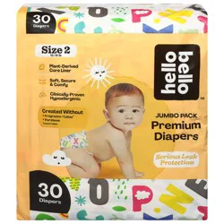 Hello Bello Premium Diapers Size 2 (10-16 lb) Jumbo Pack 30 ea