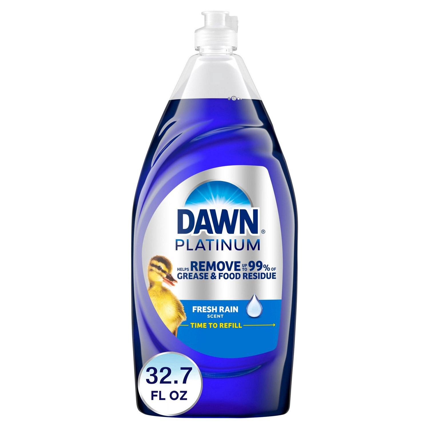 slide 1 of 12, Dawn Platinum Dish Soap, Dishwashing Liquid, Tough Grease Removal, Fresh Rain, 30oz, 30 fl oz