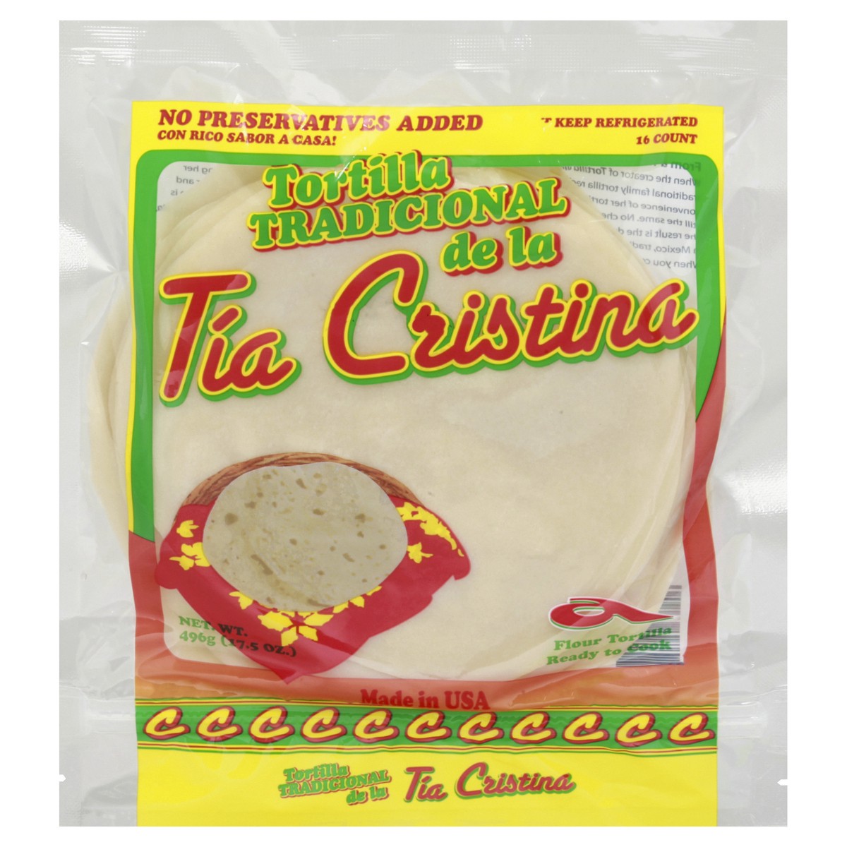 slide 3 of 13, Tia Cristina Flour Tortilla 16 ea, 16 ct