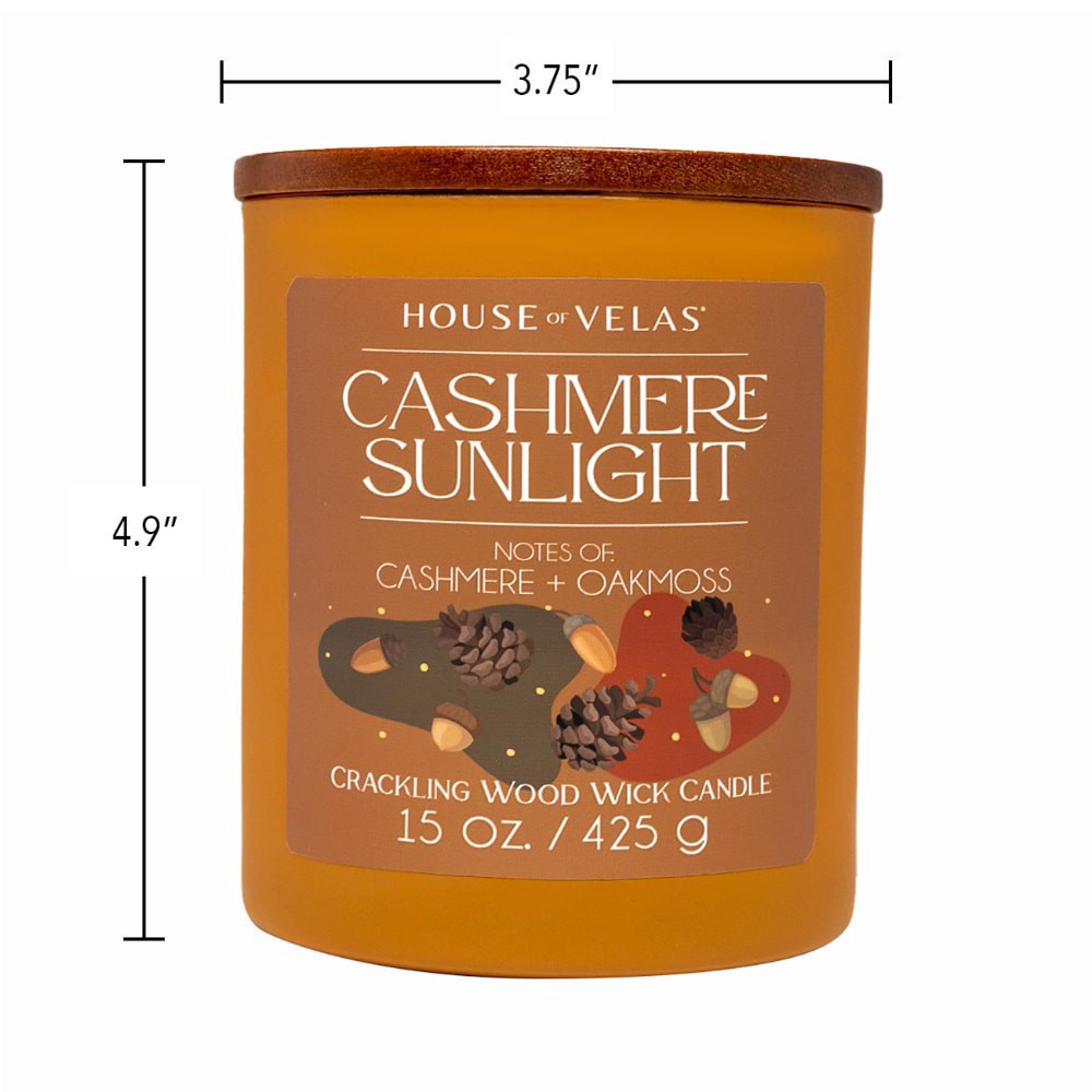 slide 3 of 3, House of Velas Harvest Jar Candle Cashmere Sunlight, 15 oz