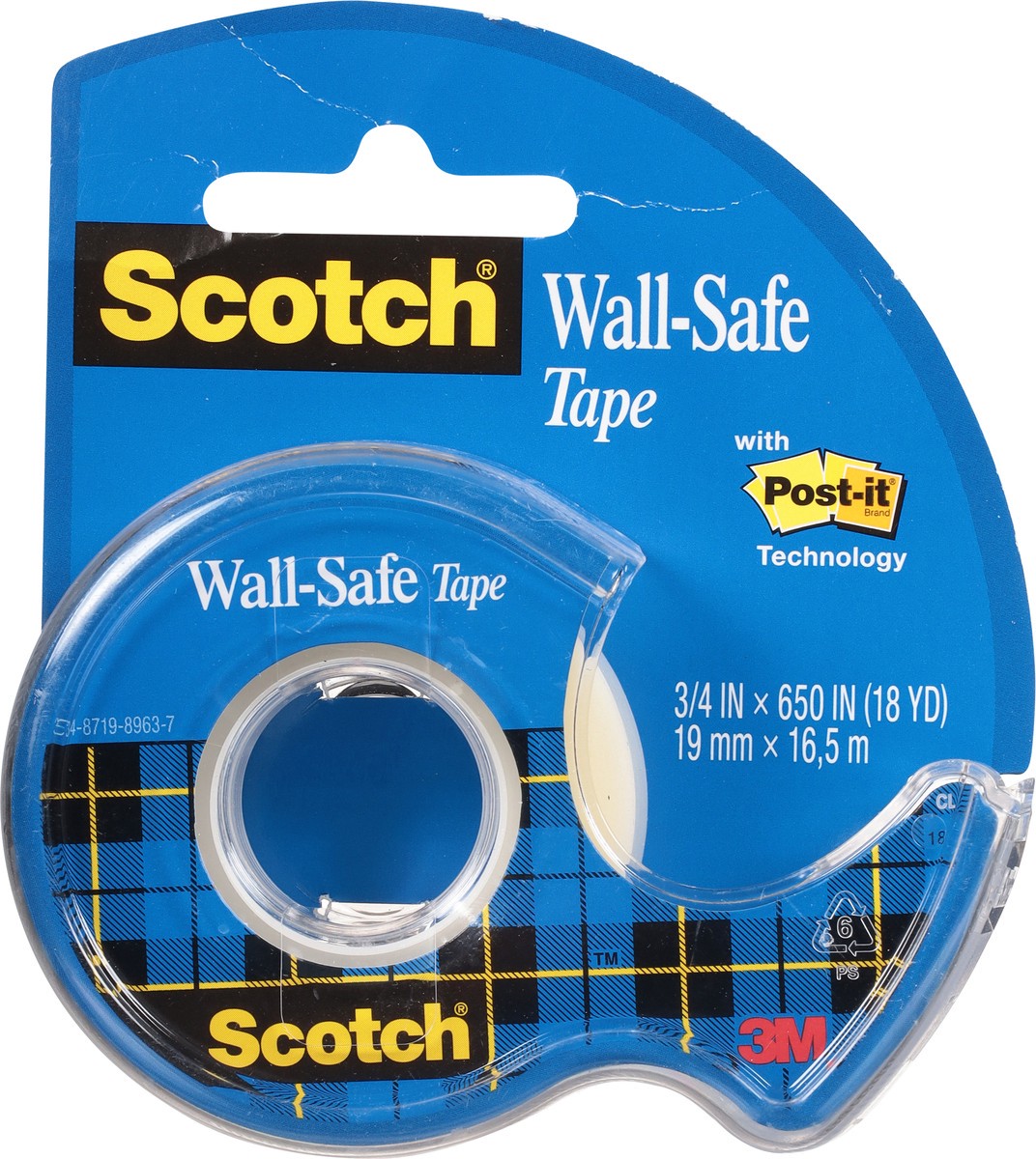 slide 8 of 9, Scotch Wall-Safe Tape 1 ea, 1 ct