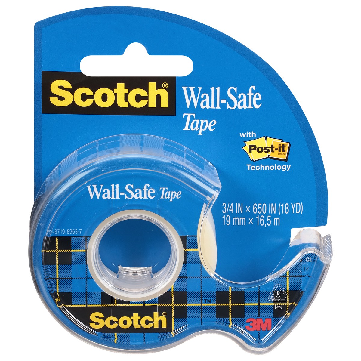 slide 1 of 9, Scotch Wall-Safe Tape 1 ea, 1 ct