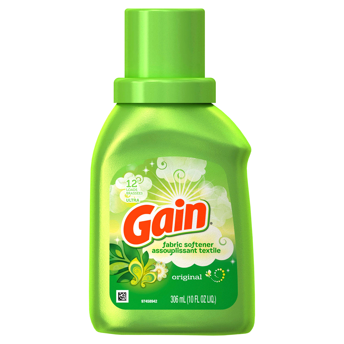 slide 1 of 1, Gain Original Scent Liquid Fab, 10 fl oz